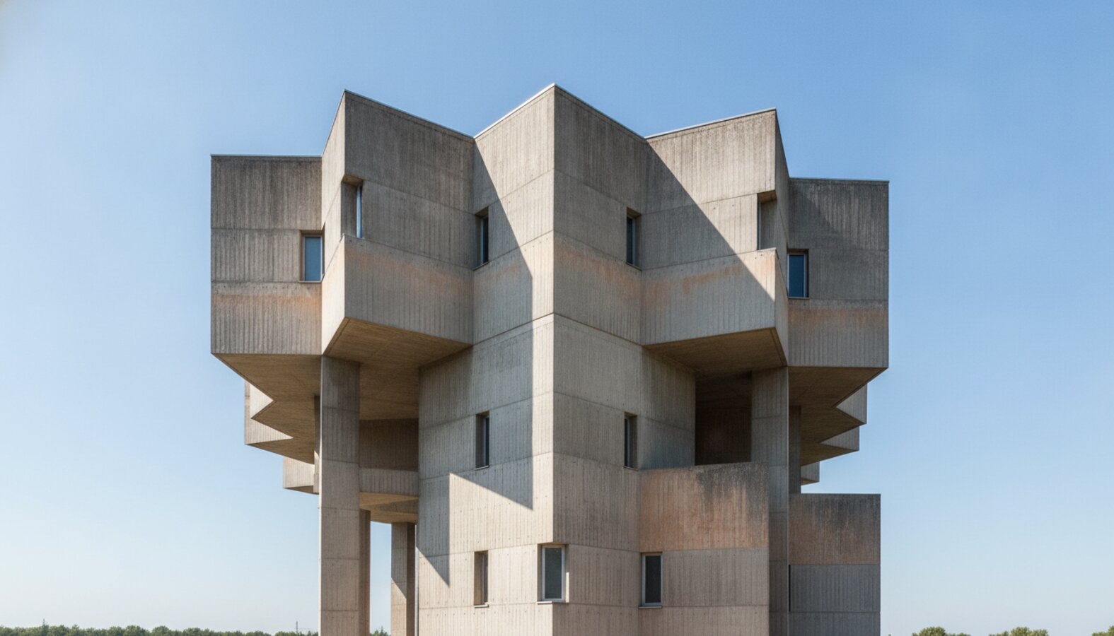 AI reference frame for the Fujifilm recipe Blazing Brutalist Noon