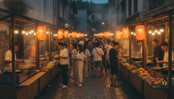 AI reference frame for Warm Night Market Haze
