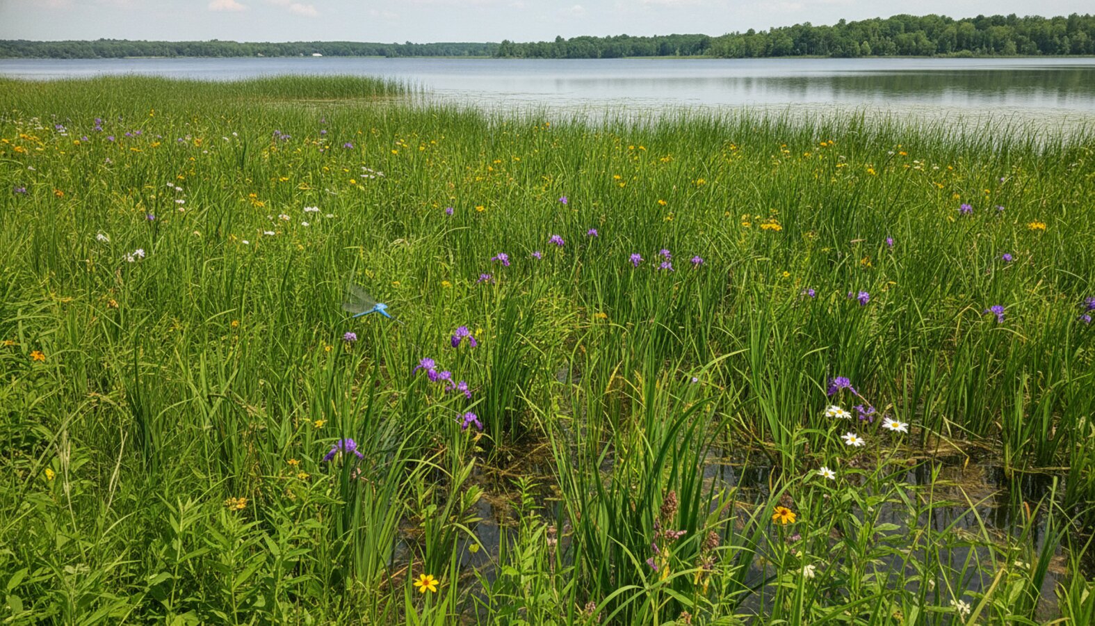 AI reference frame for the Fujifilm recipe Late August Wetland Light