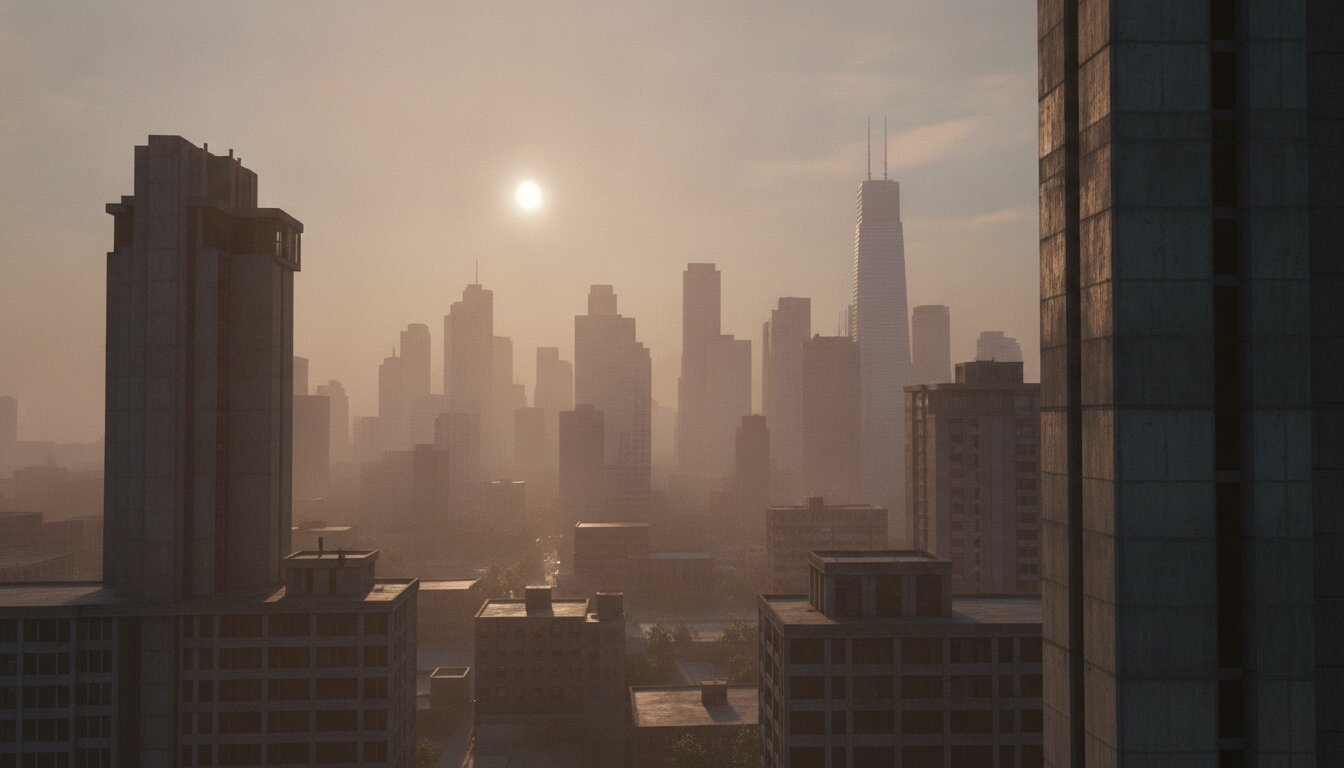 AI reference frame for the Nikon recipe Haze & Concrete Dusk