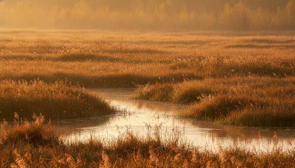 AI reference frame for Amber Wetland Stillness